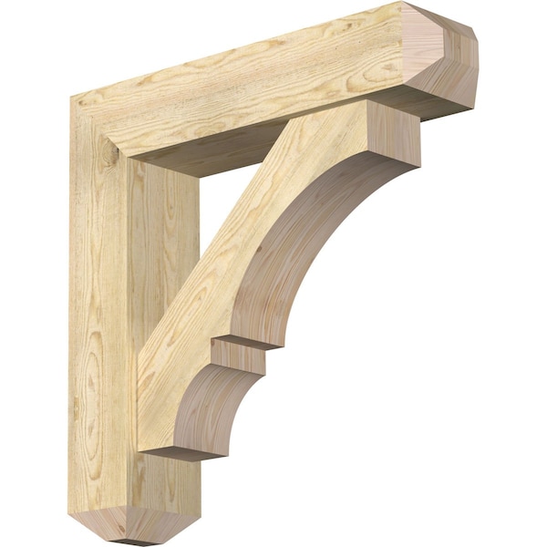 Ekena Millwork Balboa Craftsman Rough Sawn Bracket w/ Offset Brace, Douglas Fir, 8"W x 34"D x 34"H BKT0806X34X34BOA04RDF - main